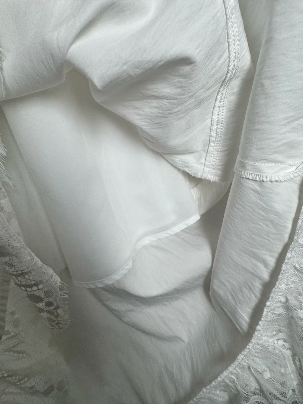 Dazy White Tiered Maxi Skirt with Lace Trim Cottagecore Petty Coat Lined Size M